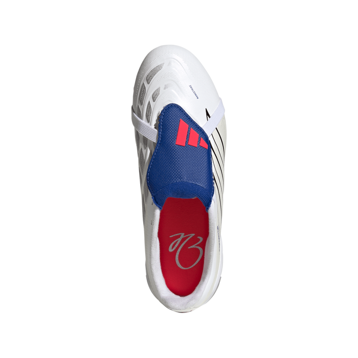 Adidas Predator League Fold-Over Tongue Jnr FG Football Boots (Cloud White/Zero Metallic/Royal Blue)