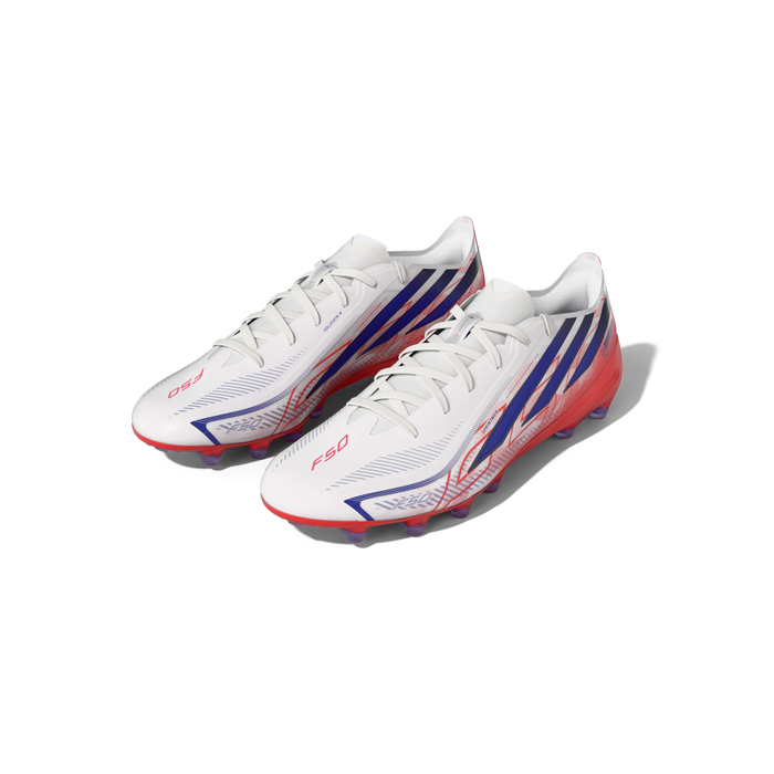 Adidas F50 Hyperfast Pro AG Football Boots (White/Solar Purple/Solar Turbo)