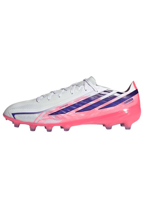 Adidas F50 Hyperfast Pro AG Football Boots (White/Solar Purple/Solar Turbo)