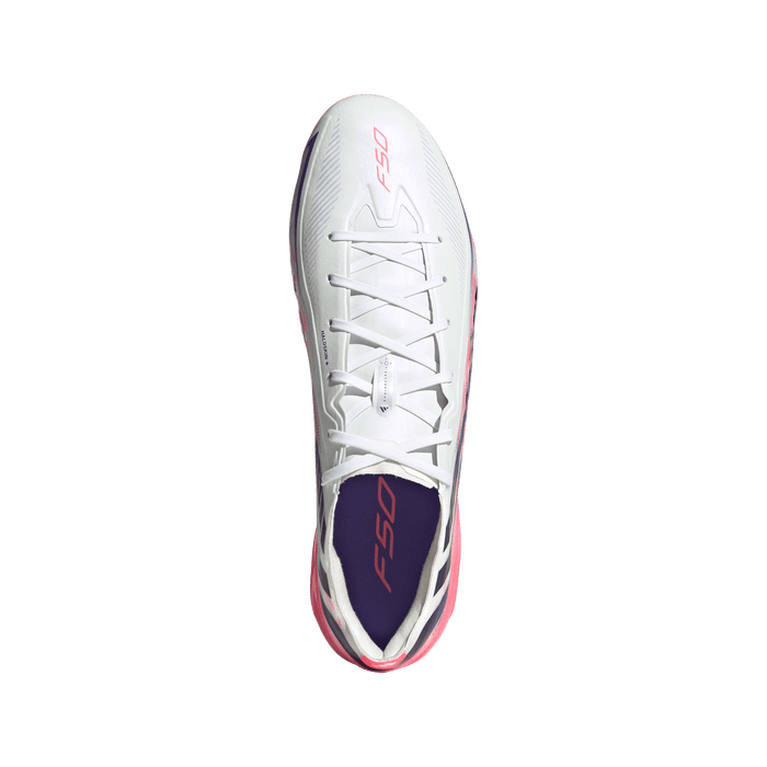 Adidas F50 Hyperfast Pro AG Football Boots (White/Solar Purple/Solar Turbo)