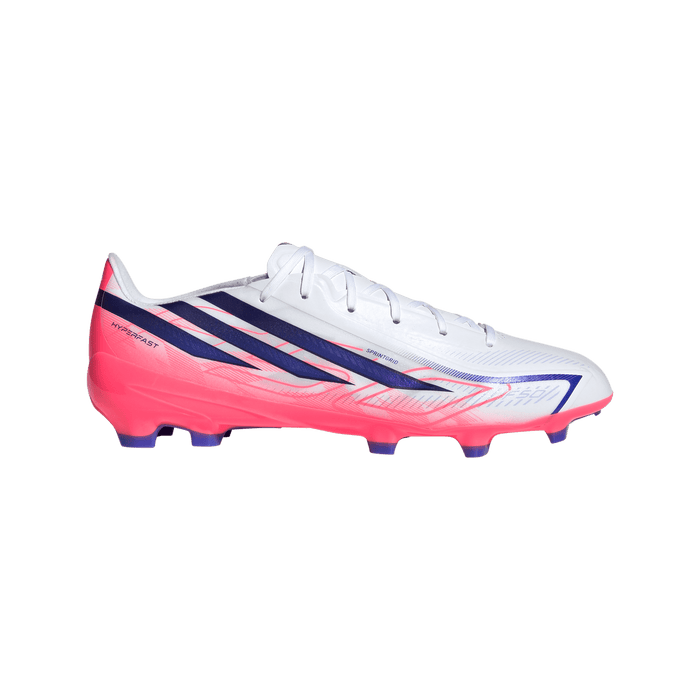 Adidas F50 Hyperfast League FG Football Boots (White / Solar Purple / Solar Turbo)