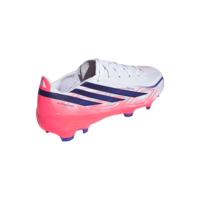 Adidas F50 Hyperfast League FG Football Boots (White / Solar Purple / Solar Turbo)