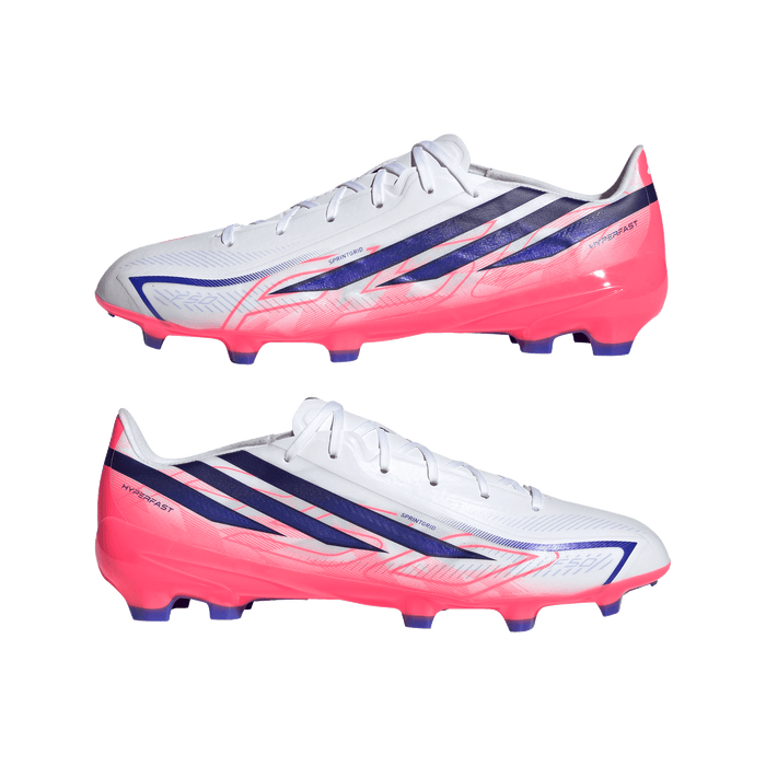 Adidas F50 Hyperfast League FG Football Boots (White / Solar Purple / Solar Turbo)