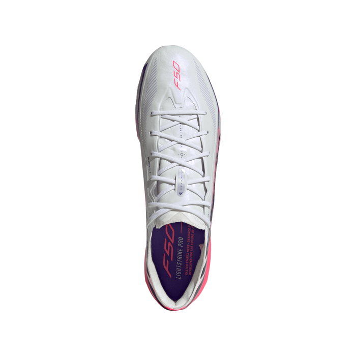 Adidas F50 Hyperfast Elite SG Football Boots (White/Solar Purple/Solar Turbo)