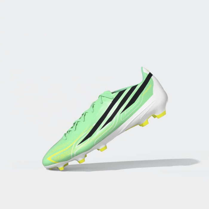 adidas F50 Hyperfast League FG football boot in Pulse Mint, Night Navy and Solar Lemon
