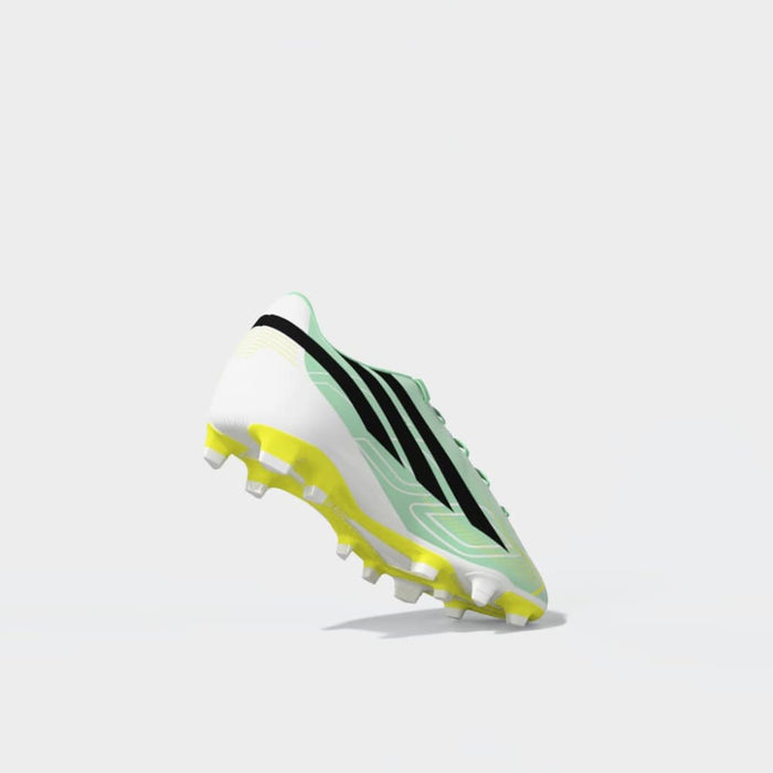 adidas F50 Hyperfast Club FG/MG junior football boot in Pulse Mint, Night Navy and Solar Lemon
