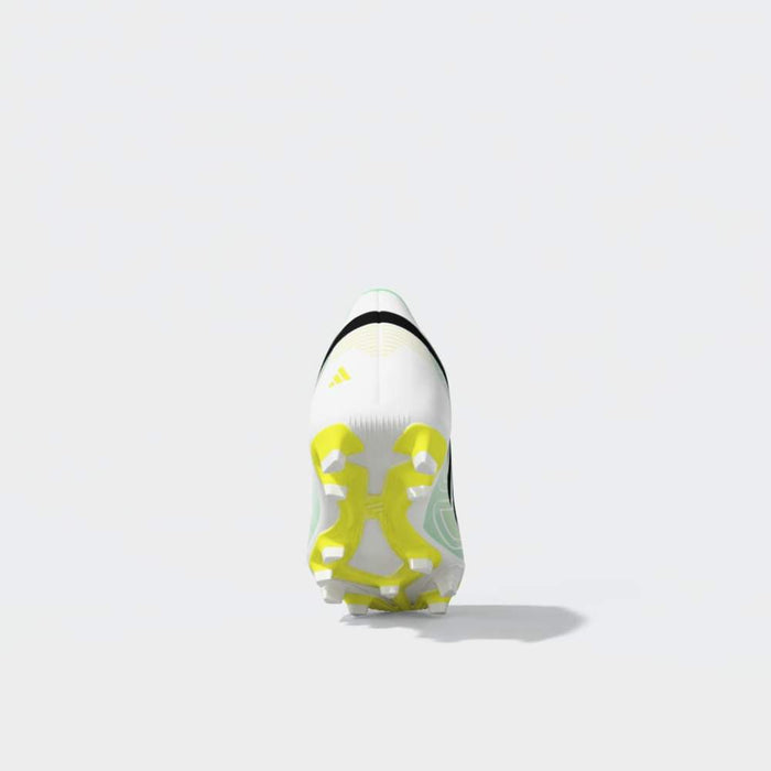 adidas F50 Hyperfast Club FG/MG junior football boot in Pulse Mint, Night Navy and Solar Lemon