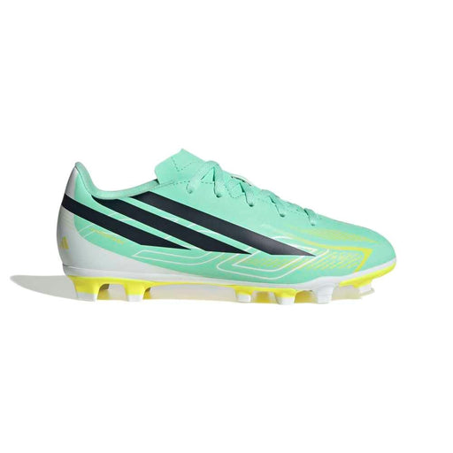 adidas F50 Hyperfast Club FG/MG junior football boot in Pulse Mint, Night Navy and Solar Lemon