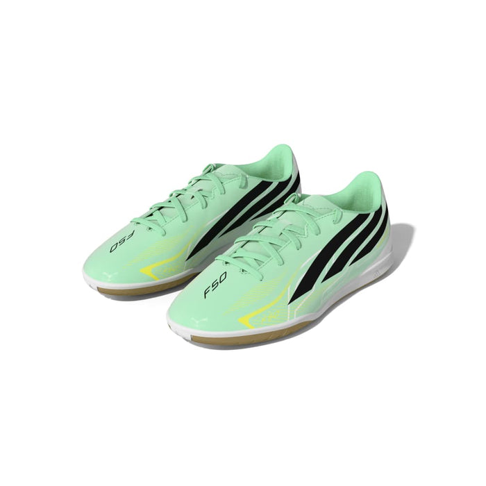 Adidas F50 Hyperfast Club Indoor Junior Football Shoes (Pulse Mint/Night Navy/Solar Lemon)