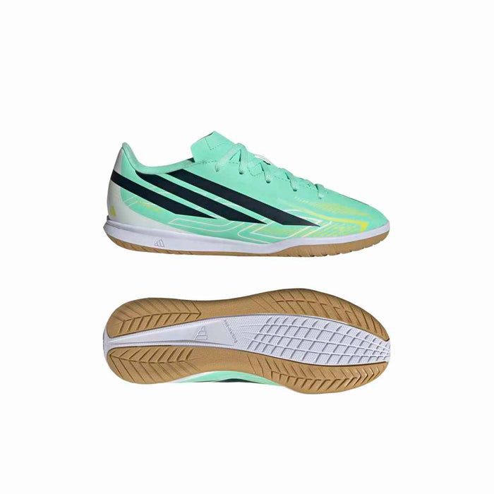 Adidas F50 Hyperfast Club Indoor Junior Football Shoes (Pulse Mint/Night Navy/Solar Lemon)