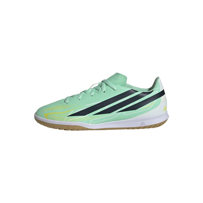 Adidas F50 Hyperfast Club Indoor Junior Football Shoes (Pulse Mint/Night Navy/Solar Lemon)