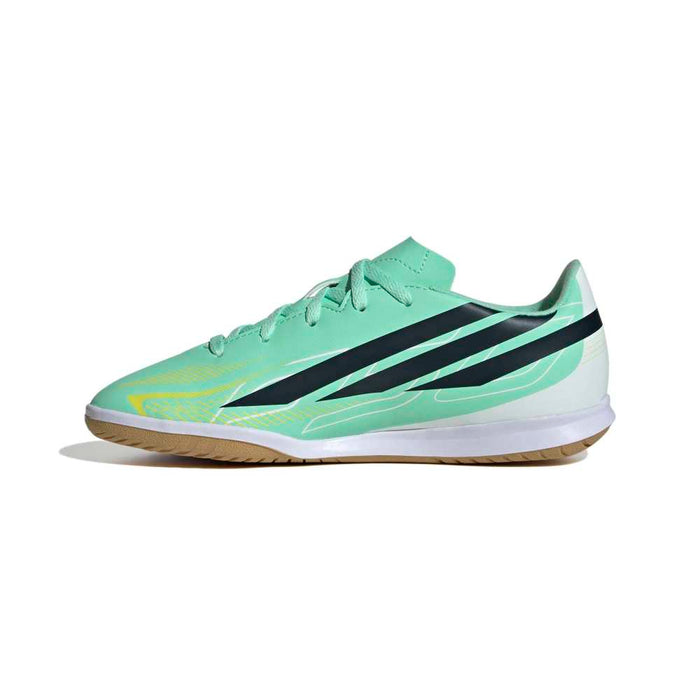 Adidas F50 Hyperfast Club Indoor Junior Football Shoes (Pulse Mint/Night Navy/Solar Lemon)