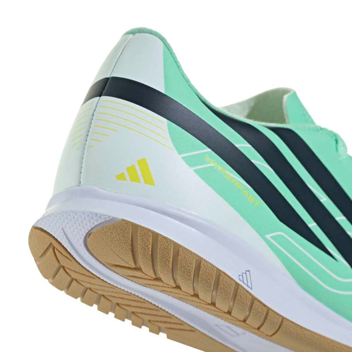 Adidas F50 Hyperfast Club Indoor Junior Football Shoes (Pulse Mint/Night Navy/Solar Lemon)