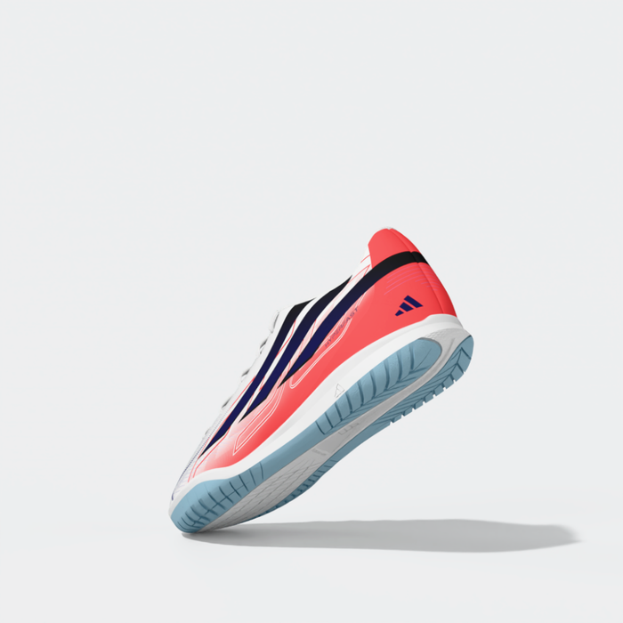 Adidas F50 Hyperfast Club Indoor Jnr Football Shoes (White / Solar Purple / Solar Turbo)