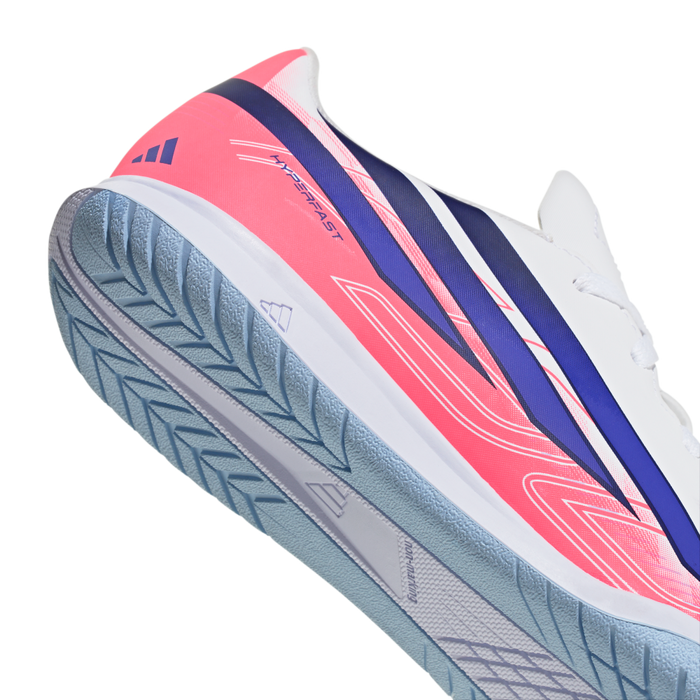 Adidas F50 Hyperfast Club Indoor Jnr Football Shoes (White / Solar Purple / Solar Turbo)