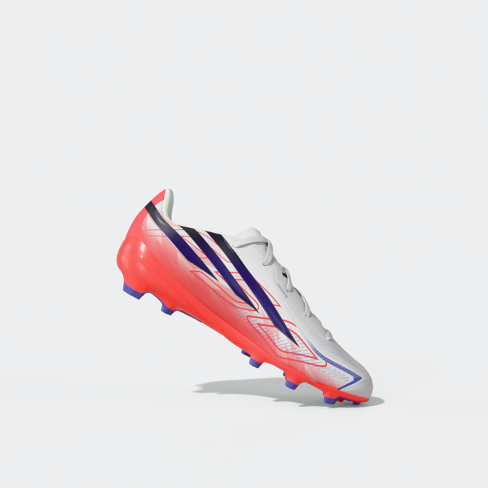 Adidas F50 Hyperfast League FG Jnr Football Boots (White / Solar Purple / Solar Turbo)