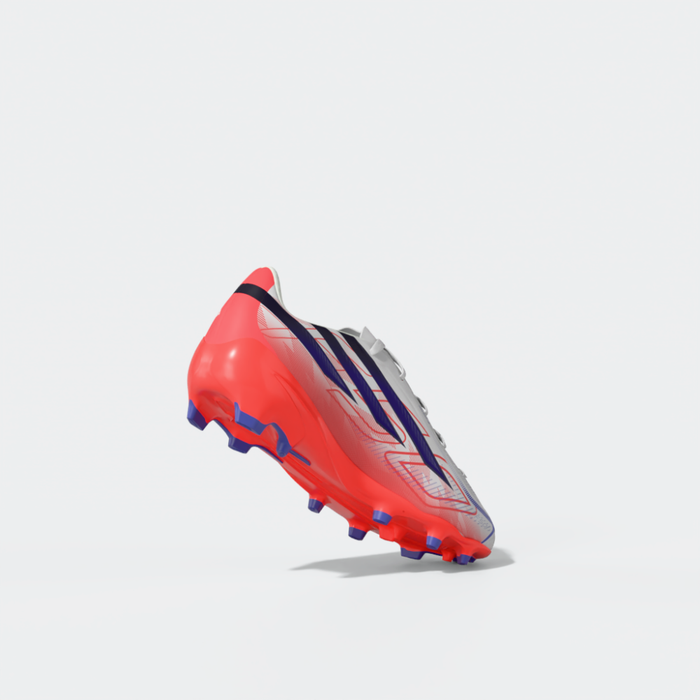 Adidas F50 Hyperfast League FG Jnr Football Boots (White / Solar Purple / Solar Turbo)
