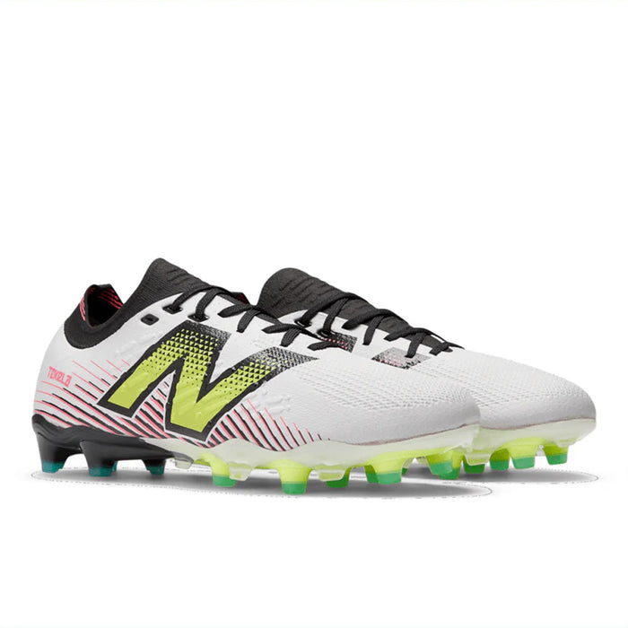 New Balance Tekela Pro Low FG Football Boots (White/Black/Fluro Yellow)