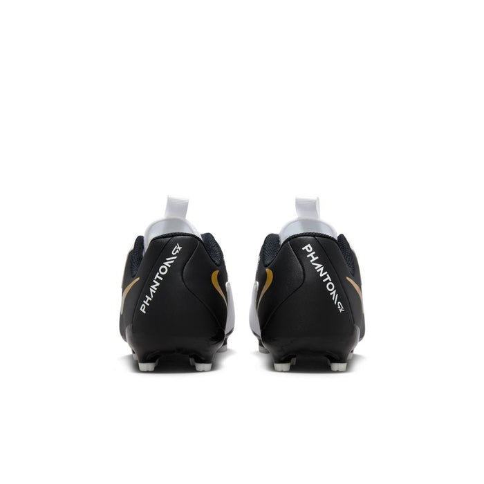 Nike Phantom GX2 Academy FG Jnr Football Boots (White/Black/Metallic Gold)