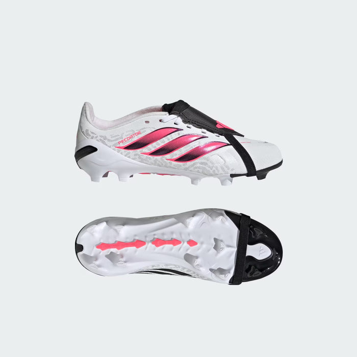 Adidas Predator League Fold-Over Tongue FG Jnr Football Boots (White/Solar Turbo/Core Black)