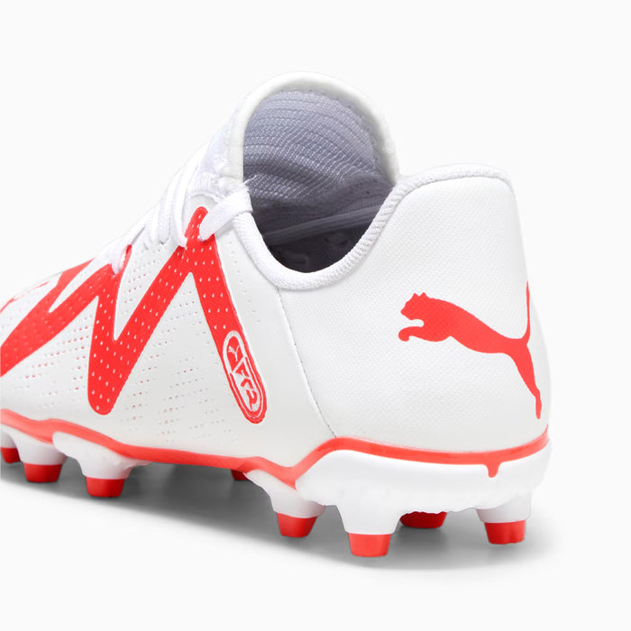 Puma Future Play FG/AG Jnr Football Boots (White/Fire Orchid)