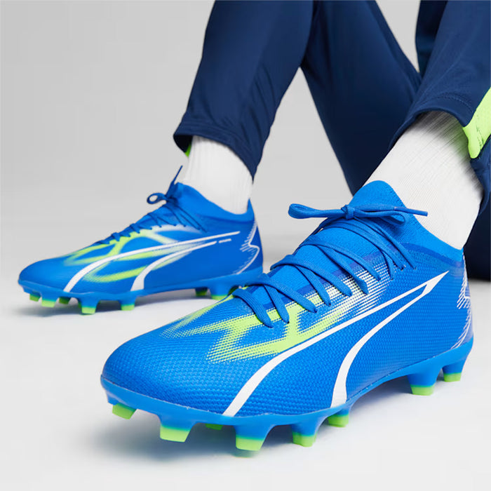 Puma Ultra Match FG/AG Boots Blue/White/Pro Football Green) (Ultra