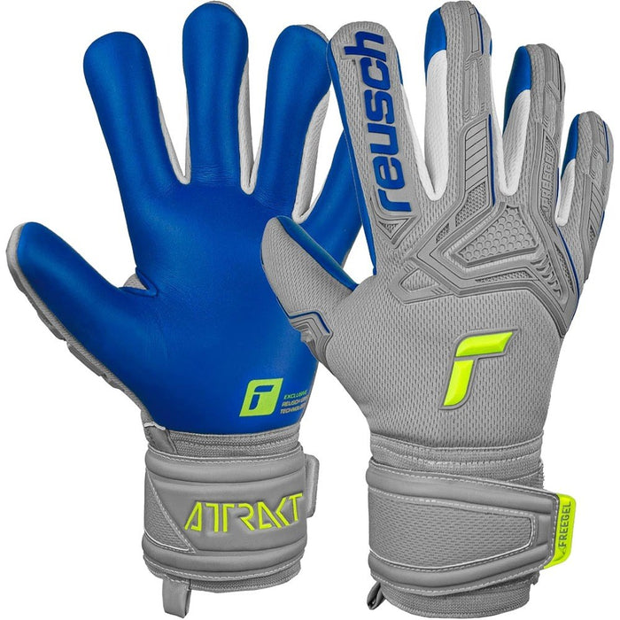 Reusch Attrakt Freegel Silver GK Gloves (Grey/Deep Blue)