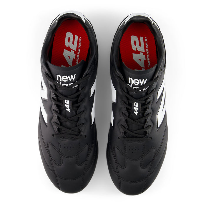 New Balance 442 V3 Pro 2E FG Football Boots (Black/White)