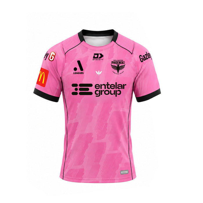 Wellington Phoenix 2026/27 A-League goalkeeper jersey in pink, front view