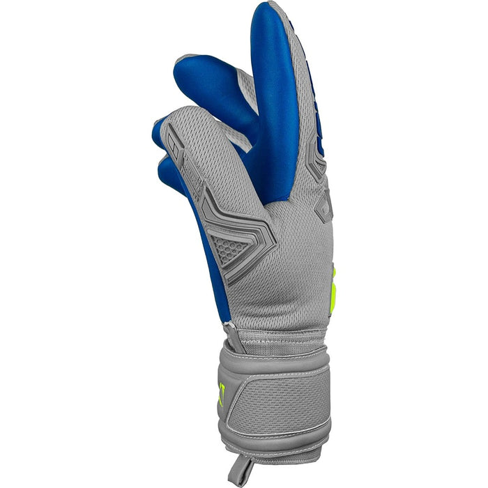 Reusch Attrakt Freegel Silver GK Gloves Grey Deep Blue - side profile