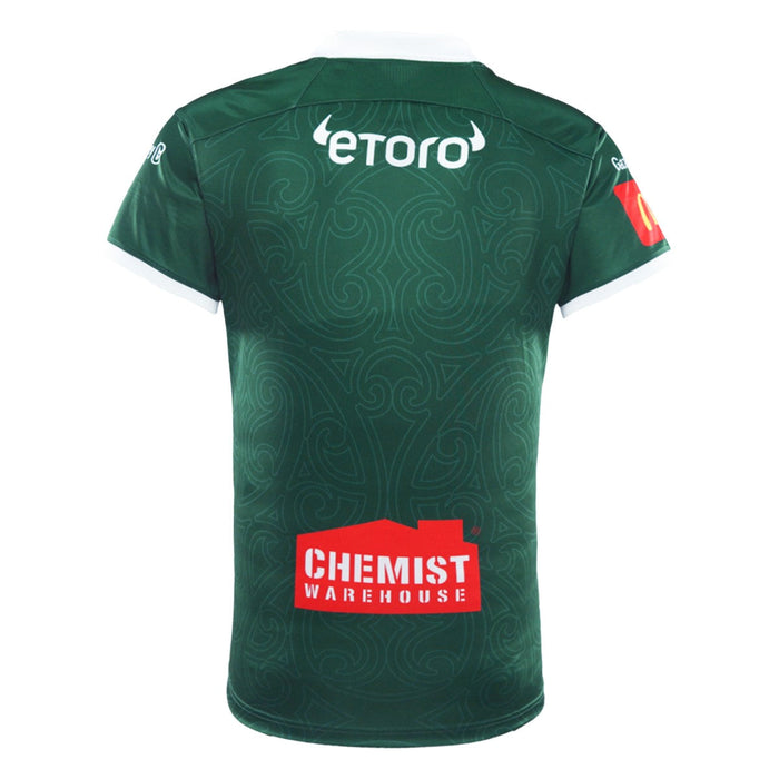 Wellington Phoenix 2026/27 A-League third jersey, green, back view with sponsor logos