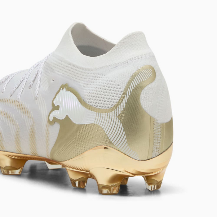 Puma Future 9 Ultimate FG Football Boots (White/Metallic Gold/Black)