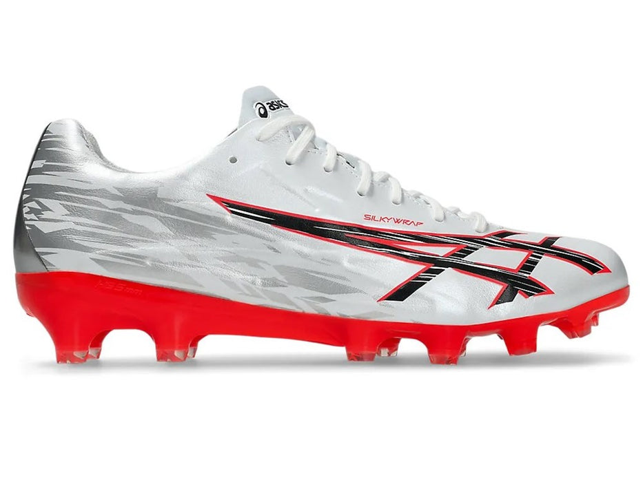 Asics Jetray Pro FG football boot in silver and red