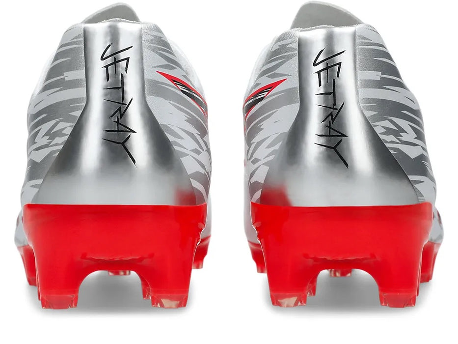 Asics Jetray Pro FG football boot in silver and red