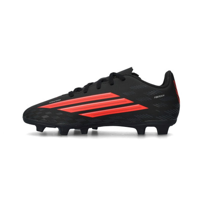 Adidas F50 Club junior football boot, Core Black/Lucid Red - instep side