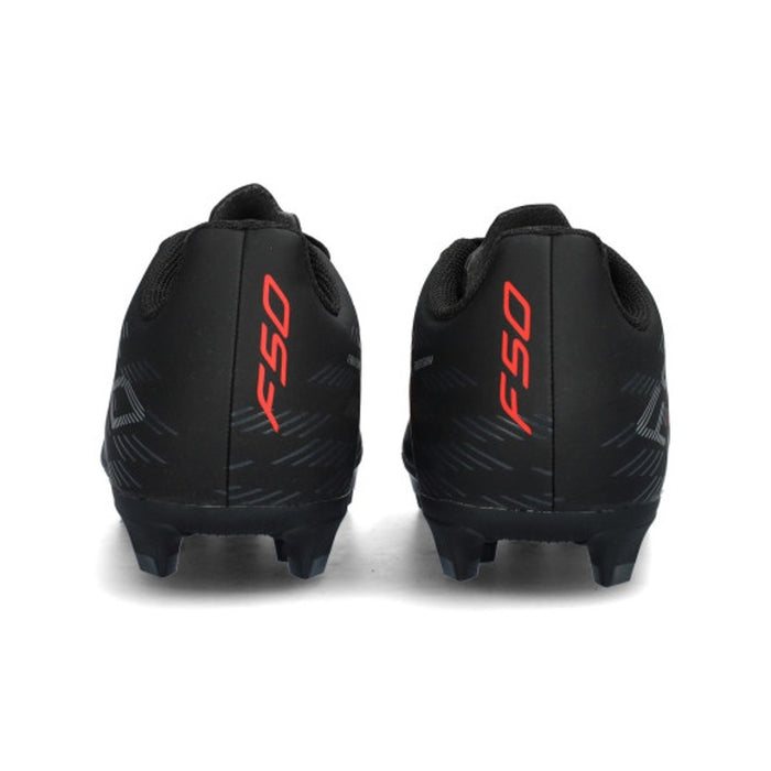 Adidas F50 Club junior football boots, Core Black/Lucid Red - heel back