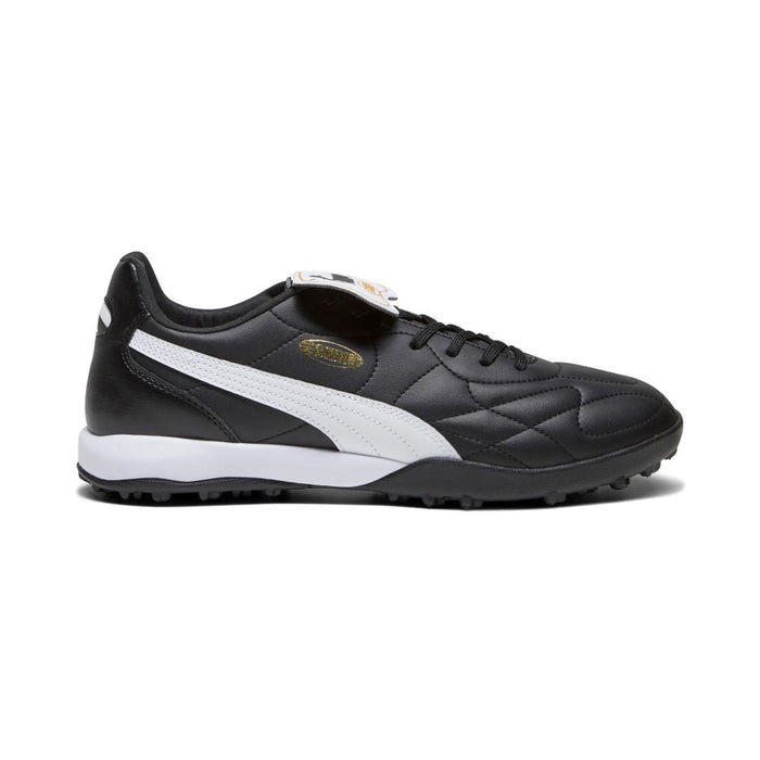 Puma King Top TT Turf Football Shoes (Black/White/Gold)