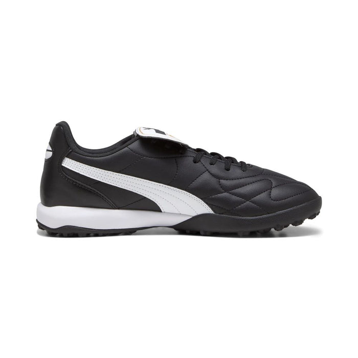 Puma King Top TT Turf Football Shoes (Black/White/Gold)