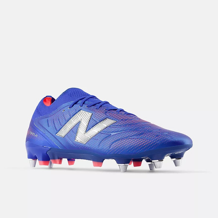 New Balance Tekela Elite v5 Low Laced SG Football Boots (Blue Gemstone / Energy Red / Silver)