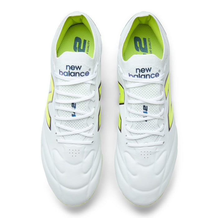 New Balance 442 V3 Elite Knit FG Football Boots (White/Alkaline Green)