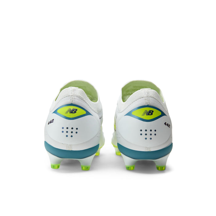 New Balance 442 V3 Elite Knit FG Football Boots (White/Alkaline Green)