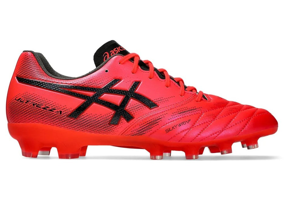 Asics Ultrezza 4 FG football boot in flash red and black