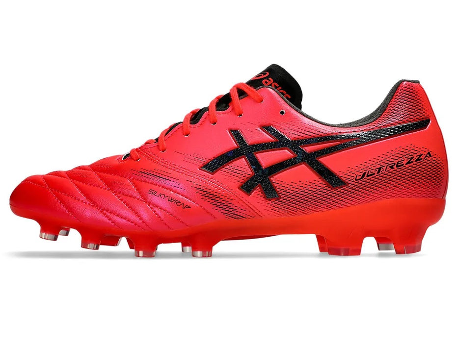 Asics Ultrezza 4 FG football boot in flash red and black
