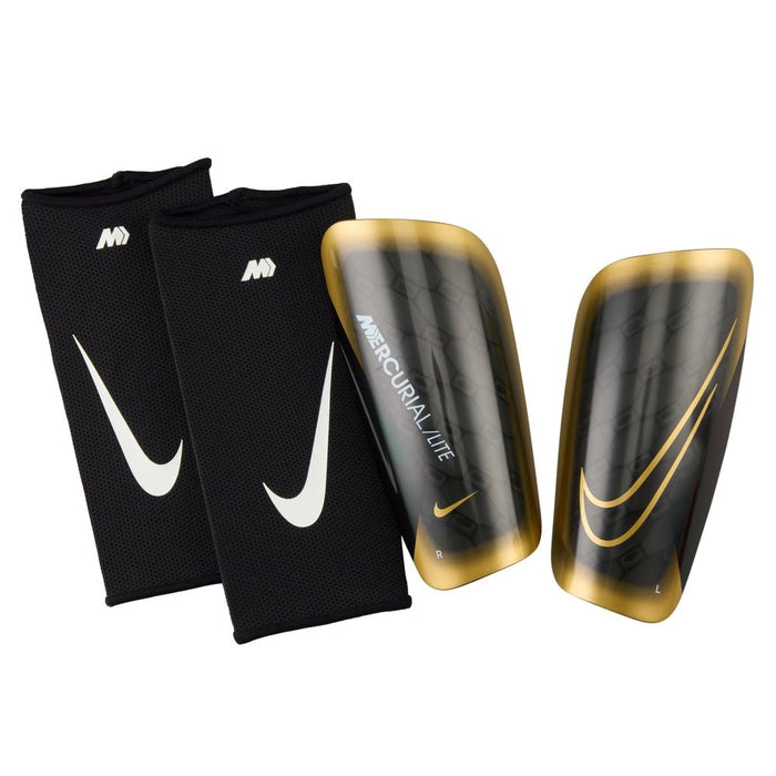 Nike Mercurial Lite Shinguards (Black/Black/Metallic Gold)
