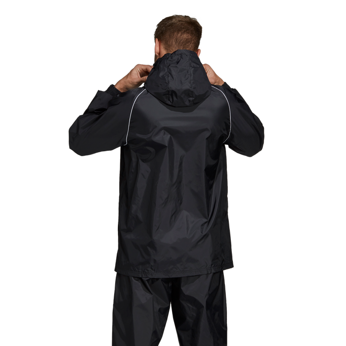 Adidas Youth Core 18 Rain Jacket (Black/White)
