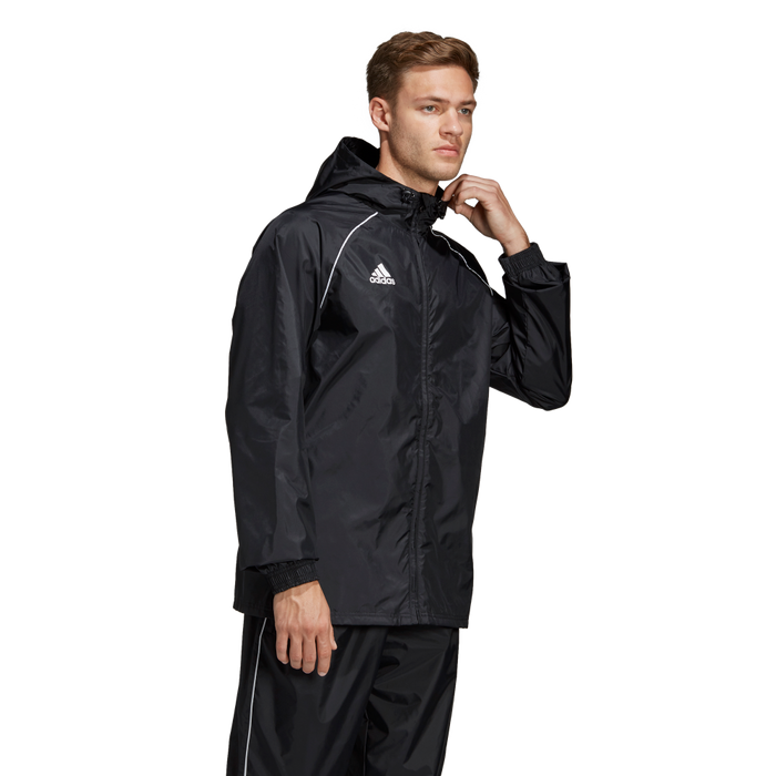 Adidas Youth Core 18 Rain Jacket (Black/White)