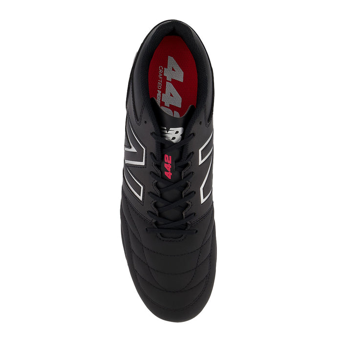 New Balance 442 V2 Pro FG Football Boots (Black/White/Red)