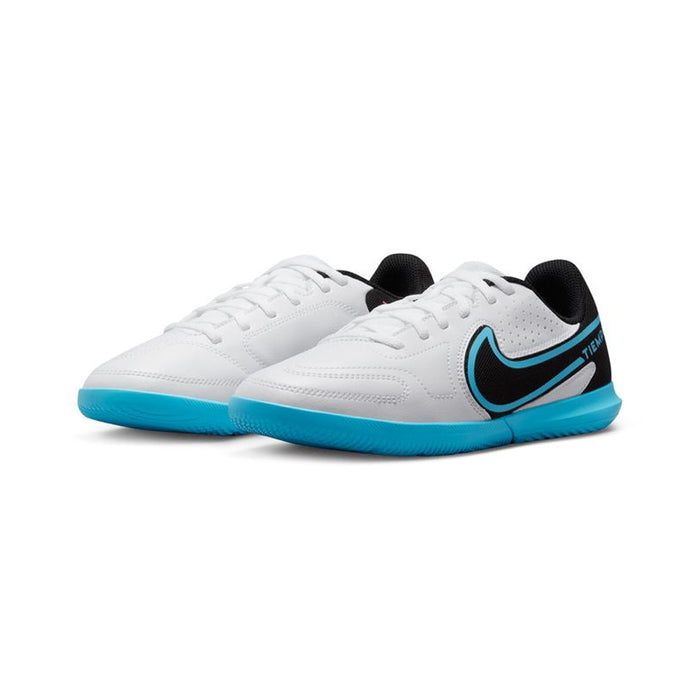 Nike Tiempo Legend 9 Club IC Jnr Football Boots (White/Blue/Black)