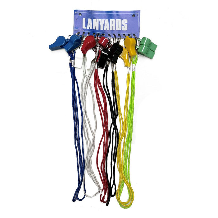 Plastic Whistle & Lanyard 55cm (Dozen)